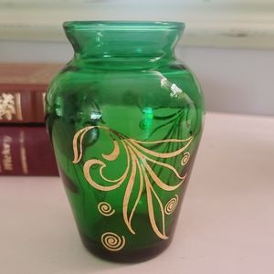 Green Vase Anchor Hocking Vintage Miniature Mid-Century Modern